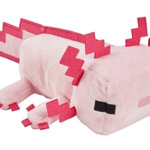 Minecraft Pink Axolotl Plush Mojang Caves and Cliffs Pixel 12" Mattel